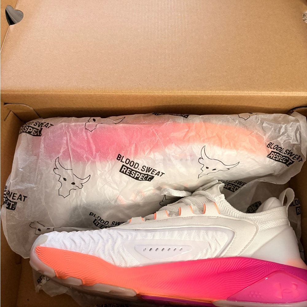 Under Armour UA W Project Rock 7 Sneakers - White and Pink